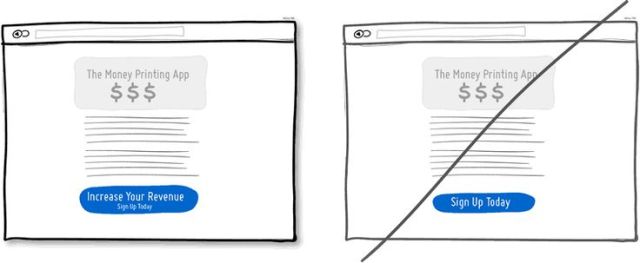 試著在頁面上使用能"帶給用戶好處的按鈕"，取代"任務(wù)導(dǎo)向的按鈕"