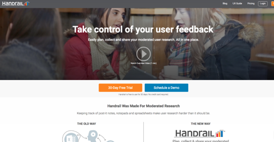 HandrailUX簡化了進(jìn)行用戶訪談的流程