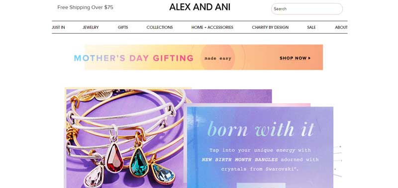 珠寶網(wǎng)站設(shè)計實例–Alex and Ani